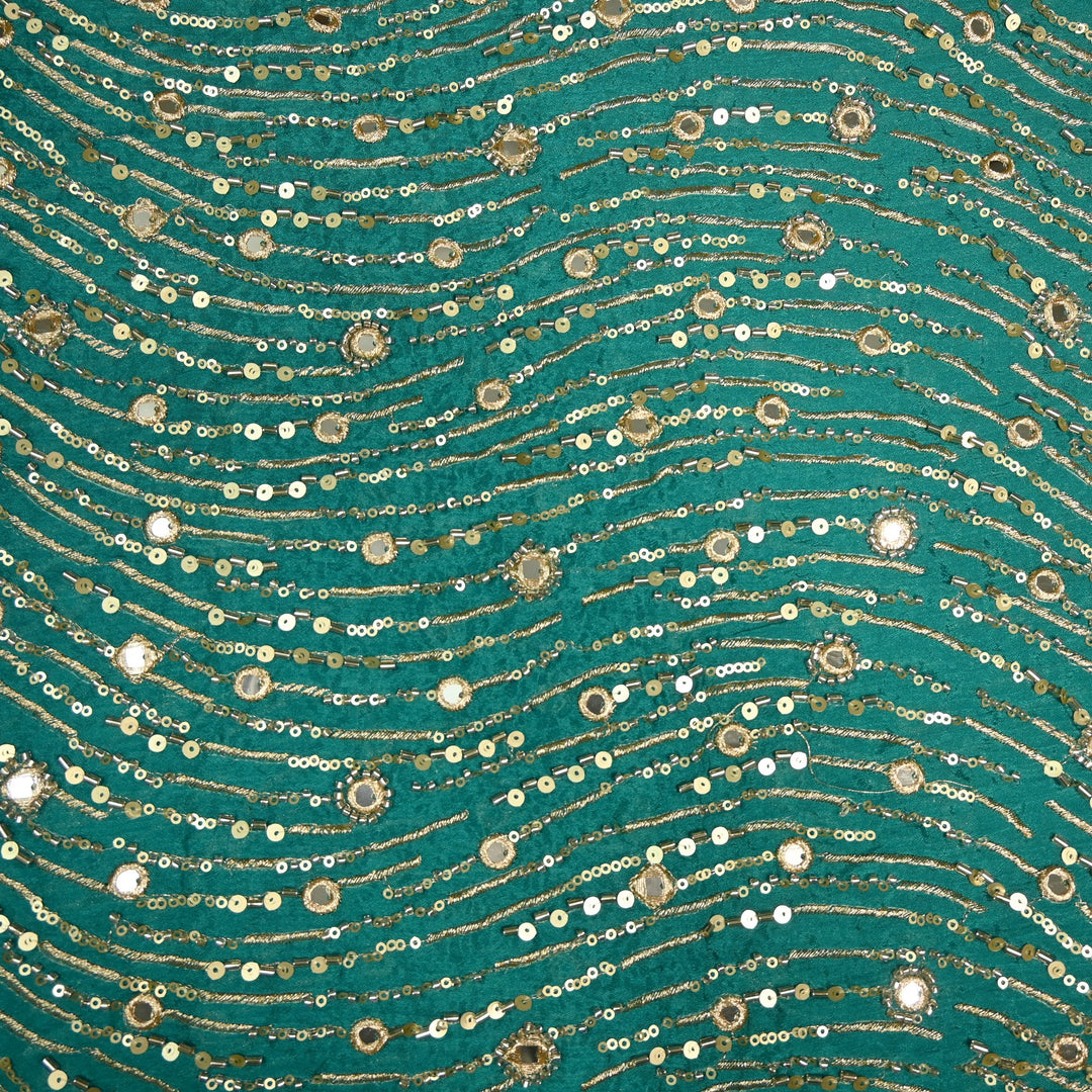Viscose Chinon Cut Dana & Mirror With Sequins Heavy Embroidery Fabrics