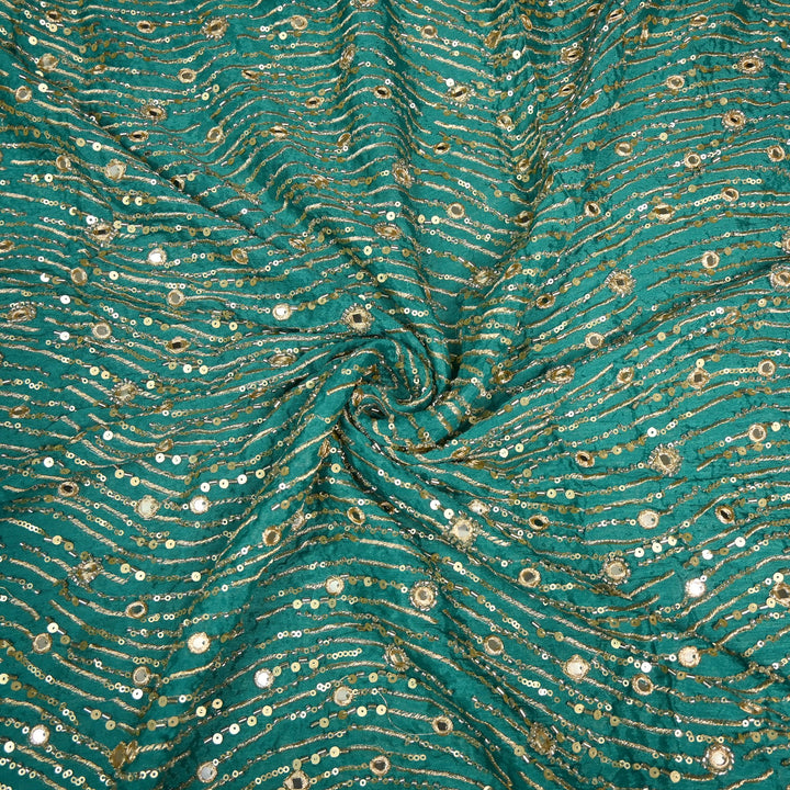 Viscose Chinon Cut Dana & Mirror With Sequins Heavy Embroidery Fabrics