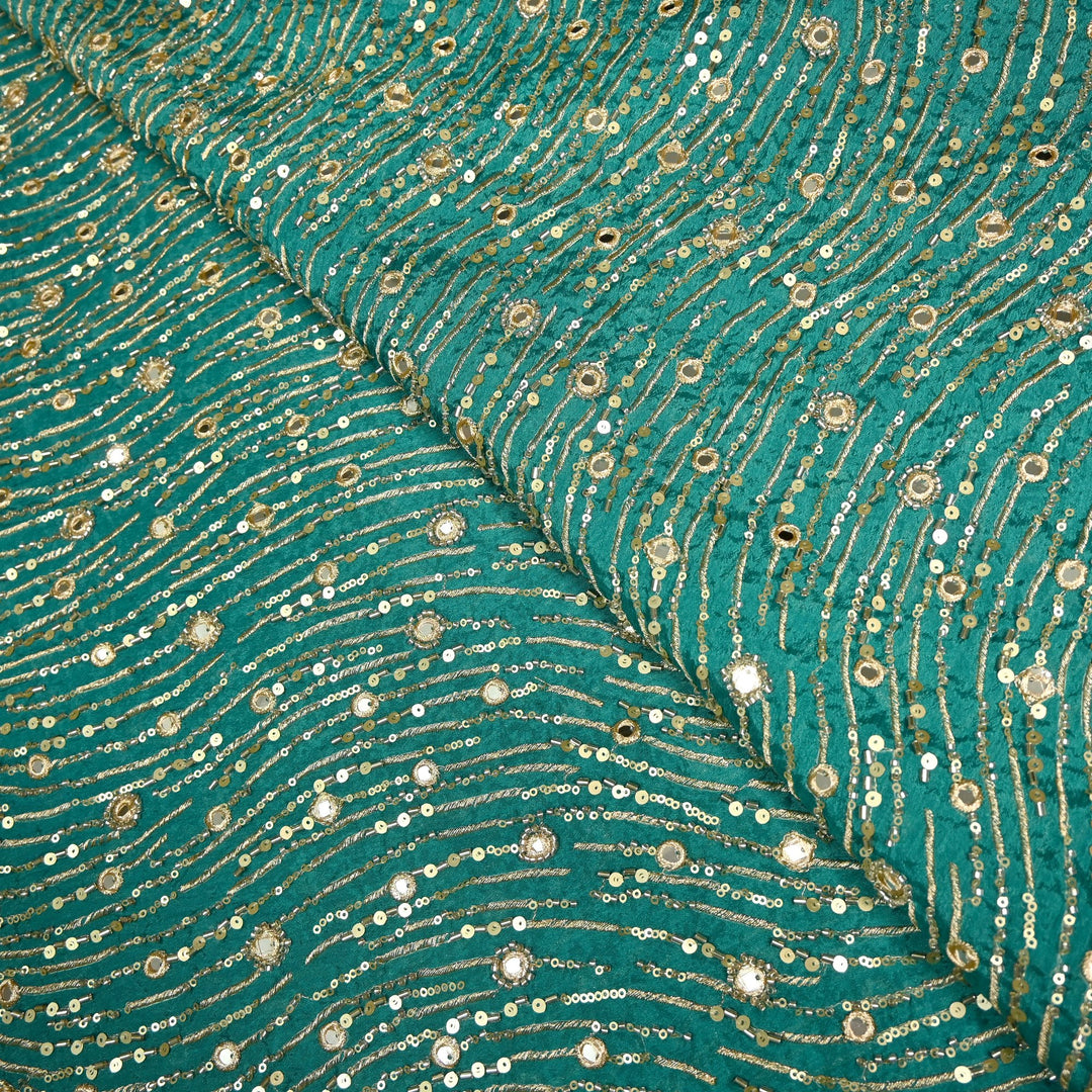 Viscose Chinon Cut Dana & Mirror With Sequins Heavy Embroidery Fabrics