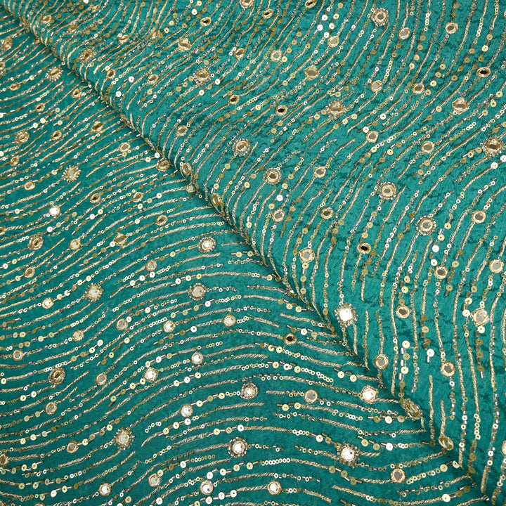 Viscose Chinon Cut Dana & Mirror With Sequins Heavy Embroidery Fabrics
