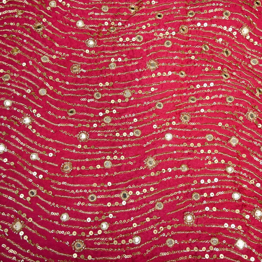 Viscose Chinon Cut Dana & Mirror With Sequins Heavy Embroidery Fabrics