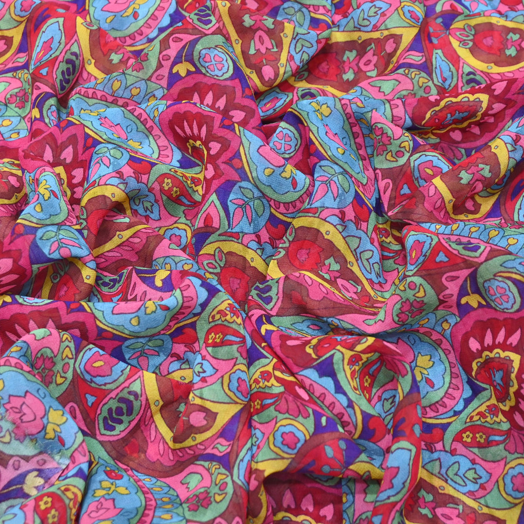 Viscose Georgette Digital Print Fabric | Designer Fabric | 000586-13