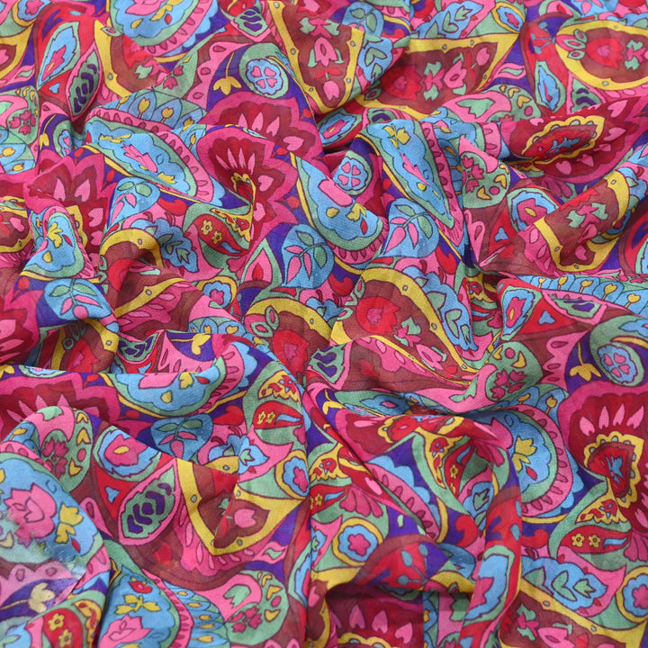 Viscose Georgette Digital Print Fabric | Designer Fabric | 000586-13