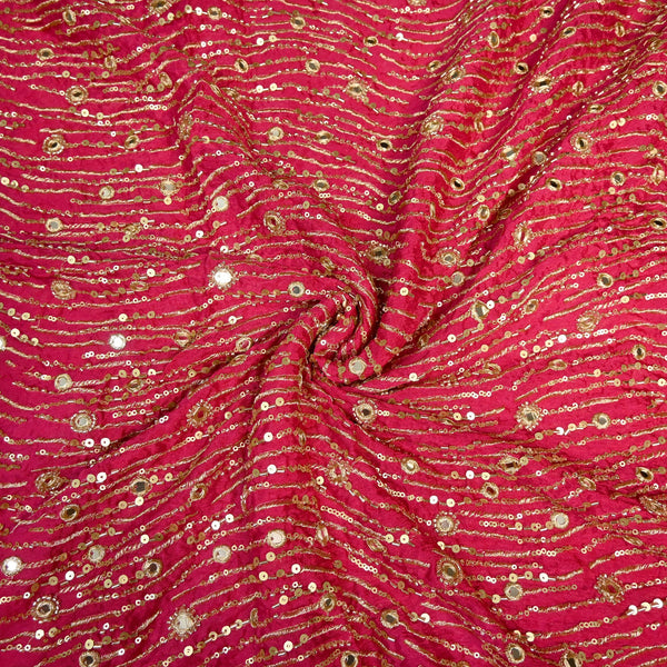 Viscose Chinon Cut Dana & Mirror With Sequins Heavy Embroidery Fabrics