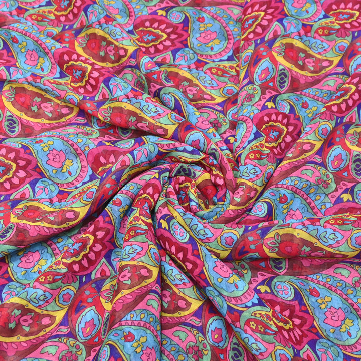 Viscose Georgette Digital Print Fabric | Designer Fabric | 000586-13