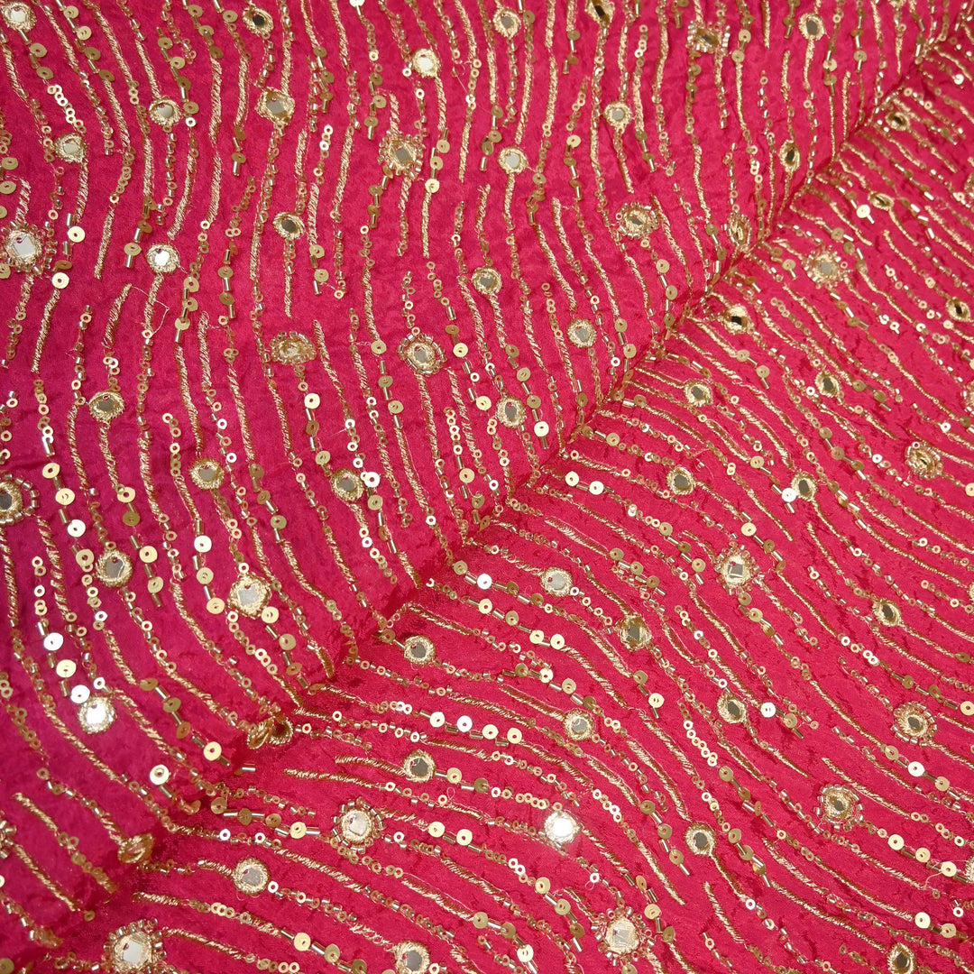 Viscose Chinon Cut Dana & Mirror With Sequins Heavy Embroidery Fabrics