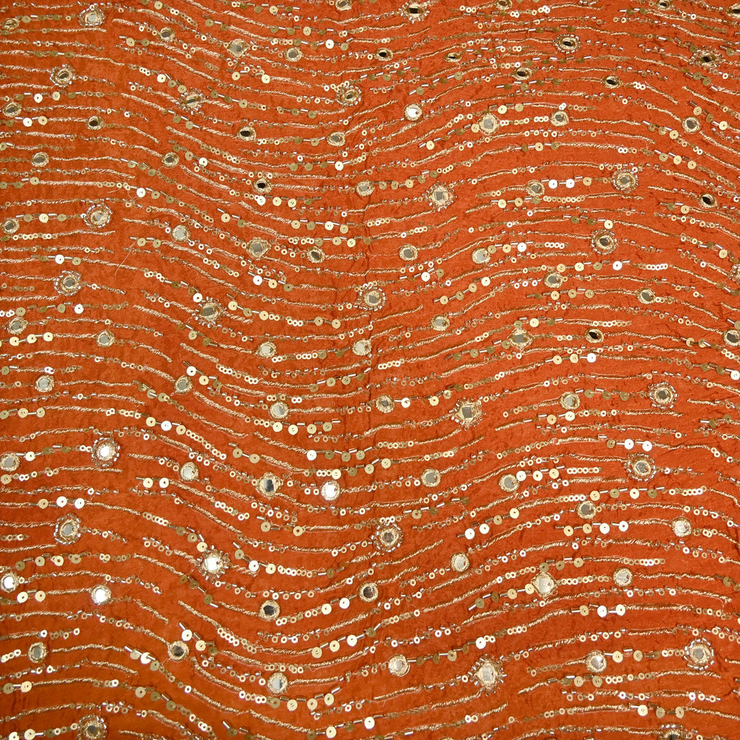 Viscose Chinon Cut Dana & Mirror With Sequins Heavy Embroidery Fabrics