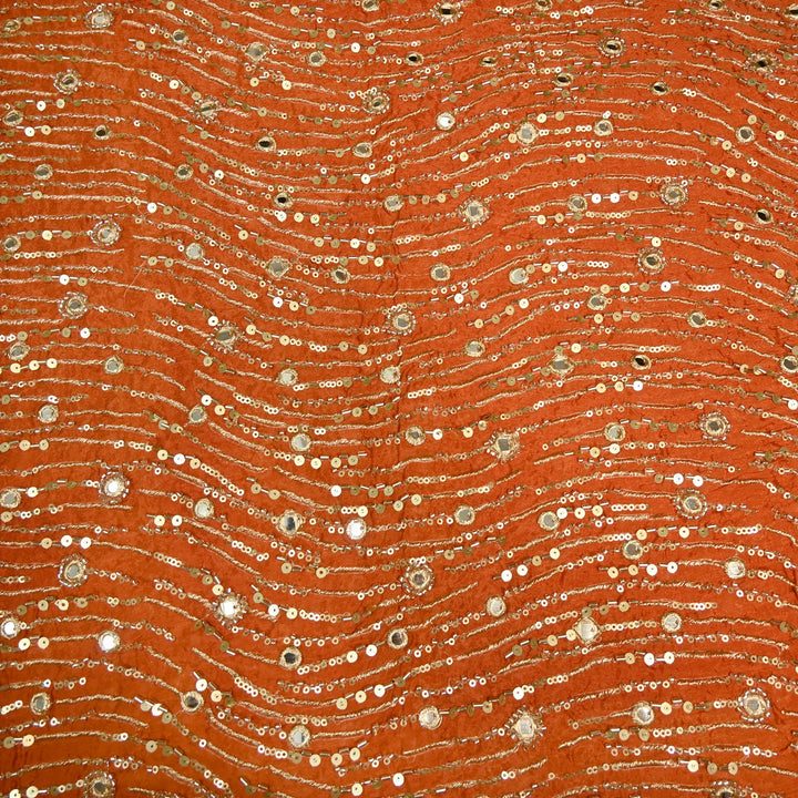 Viscose Chinon Cut Dana & Mirror With Sequins Heavy Embroidery Fabrics