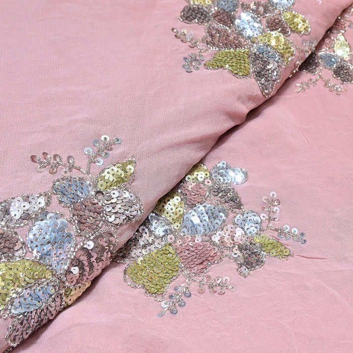 Viscose Georgette Moti & Sequins Embroidery | Designer Fabric | V2758C-01