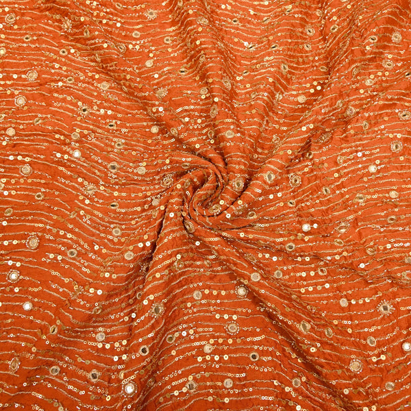 Viscose Chinon Cut Dana & Mirror With Sequins Heavy Embroidery Fabrics