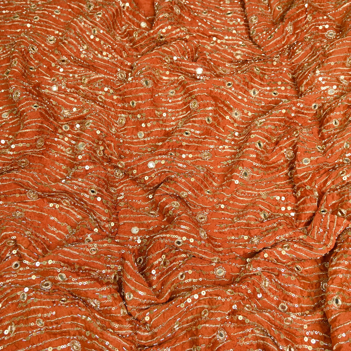 Viscose Chinon Cut Dana & Mirror With Sequins Heavy Embroidery Fabrics