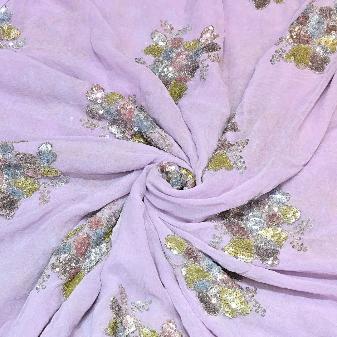Viscose Georgette Moti & Sequins Embroidery | Designer Fabric | V2758C-03