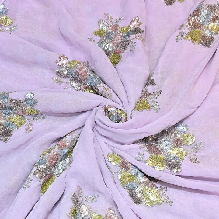 Viscose Georgette Moti & Sequins Embroidery | Designer Fabric | V2758C-03