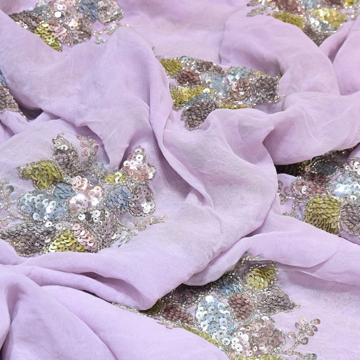 Viscose Georgette Moti & Sequins Embroidery | Designer Fabric | V2758C-03