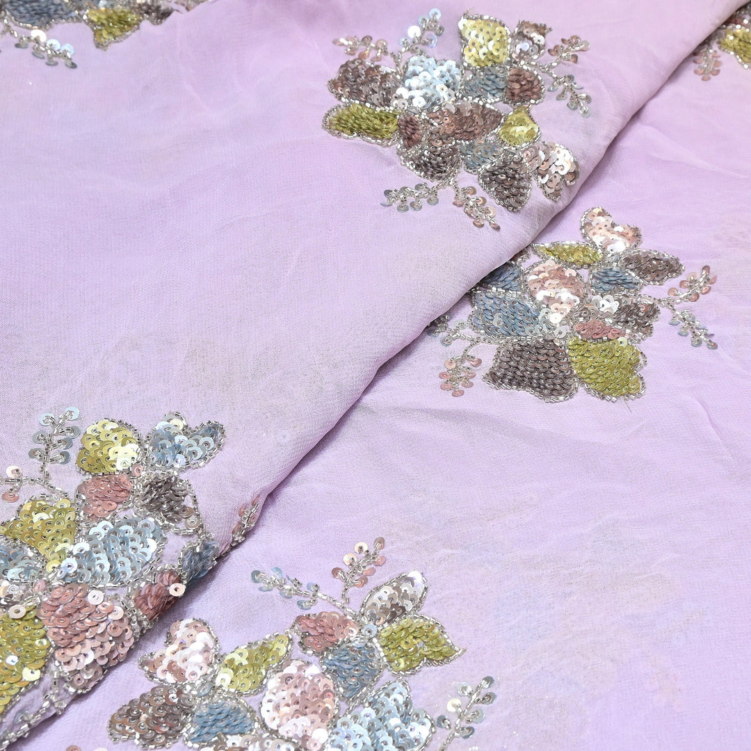 Viscose Georgette Moti & Sequins Embroidery | Designer Fabric | V2758C-03