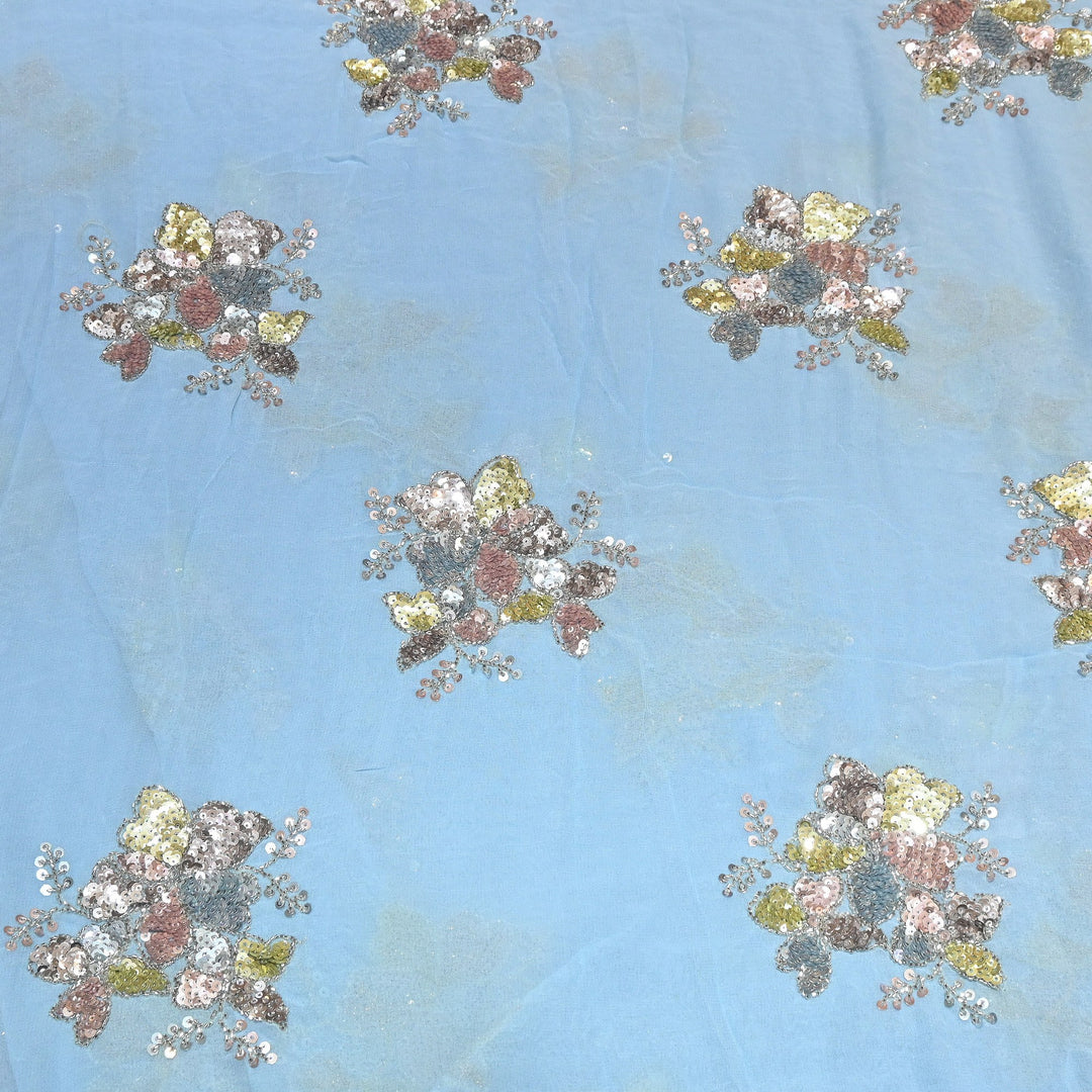 Viscose Georgette Moti & Sequins Embroidery | Designer Fabric | V2758C-04