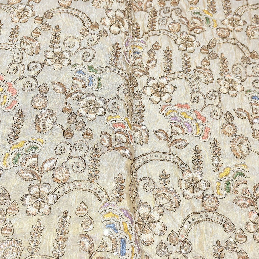 Dyeable Tissue Moti & Sequins Embroidery Fabric – Premium Designer Tissue Fabric V12635C (Copy)