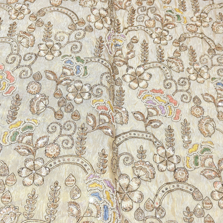 Dyeable Tissue Moti & Sequins Embroidery Fabric – Premium Designer Tissue Fabric V12635C (Copy)