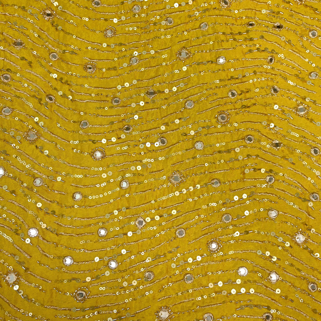 Viscose Chinon Cut Dana & Mirror With Sequins Heavy Embroidery Fabrics