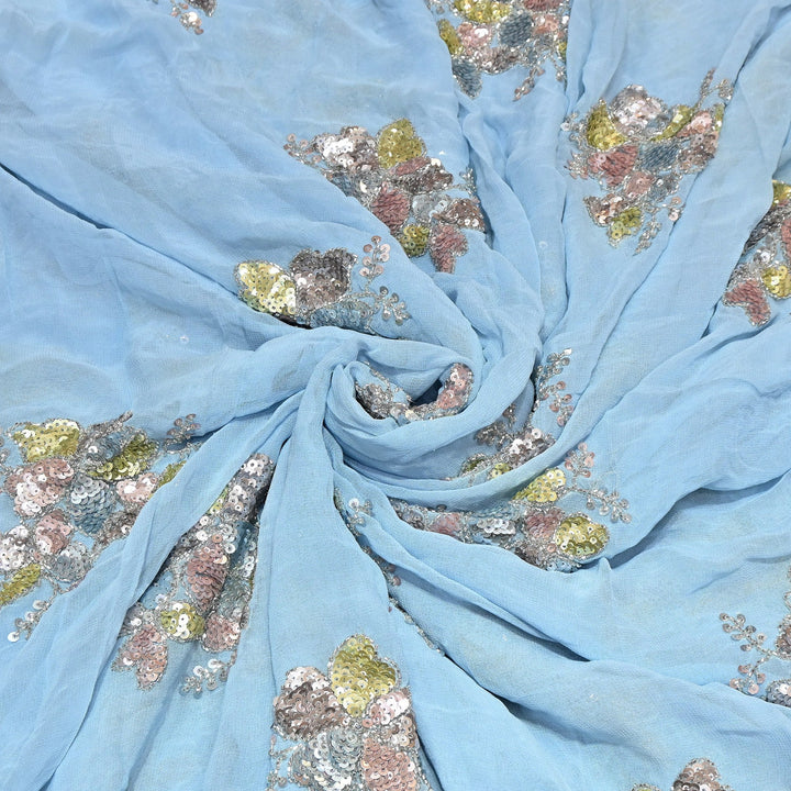 Viscose Georgette Moti & Sequins Embroidery | Designer Fabric | V2758C-04
