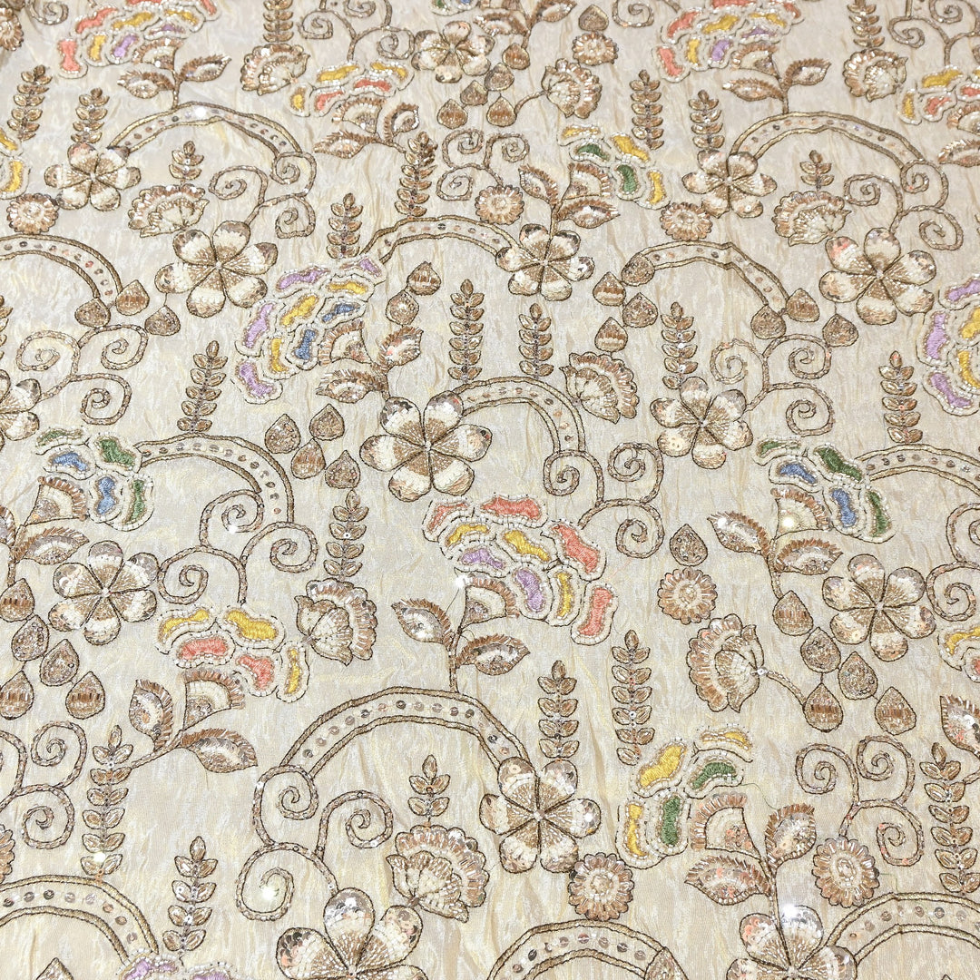 Dyeable Tissue Moti & Sequins Embroidery Fabric – Premium Designer Tissue Fabric V12635C (Copy)