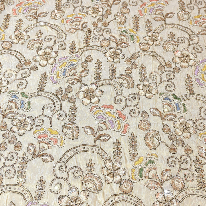 Dyeable Tissue Moti & Sequins Embroidery Fabric – Premium Designer Tissue Fabric V12635C (Copy)
