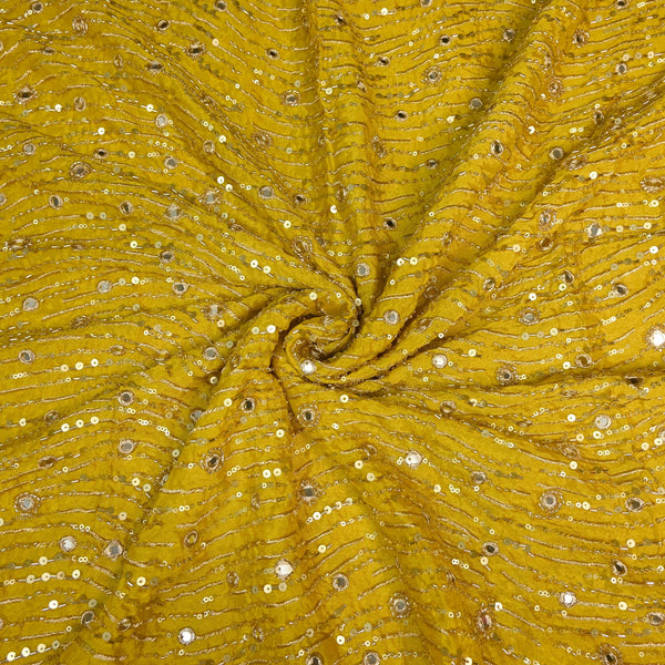 Viscose Chinon Cut Dana & Mirror With Sequins Heavy Embroidery Fabrics