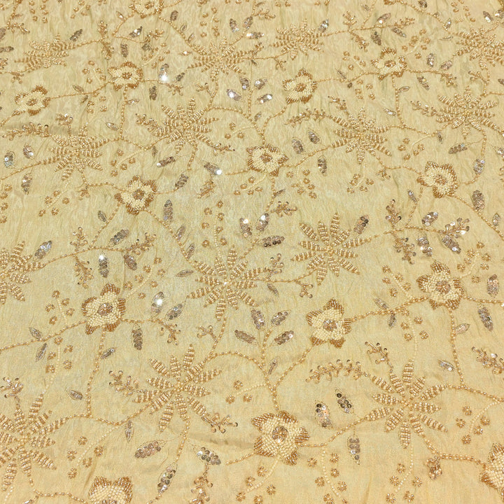 Dyeable Tissue Zari, Moti & Sequins Embroidery Fabric – Premium Designer Occasion Wear Fabric | SH2442