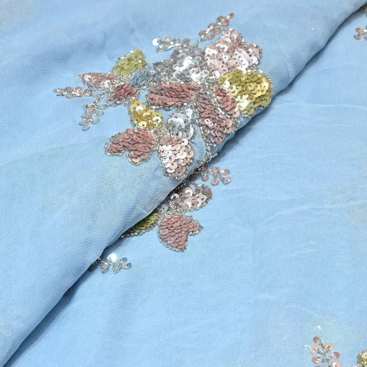 Viscose Georgette Moti & Sequins Embroidery | Designer Fabric | V2758C-04