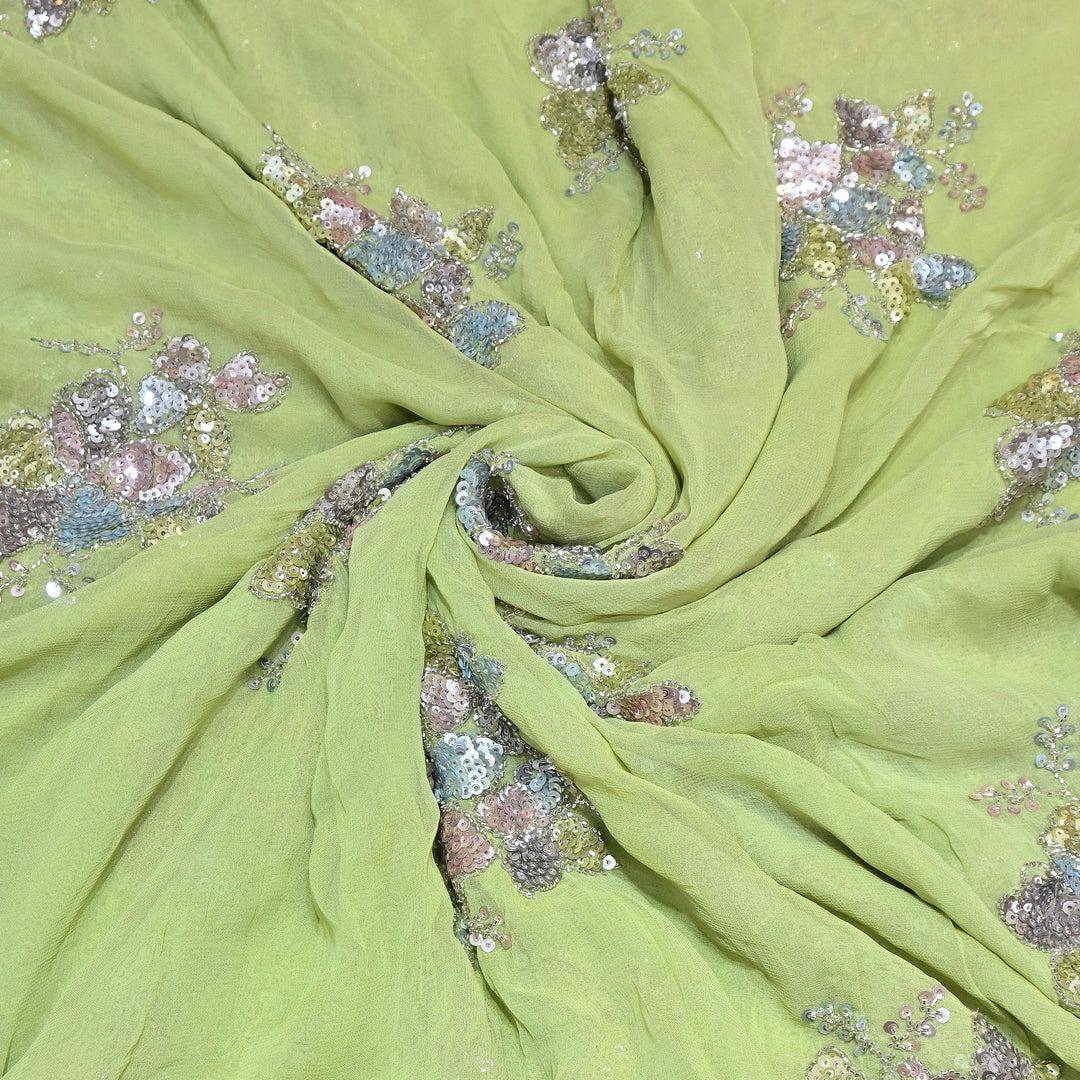 Viscose Georgette Moti & Sequins Embroidery | Designer Fabric | V2758C-05