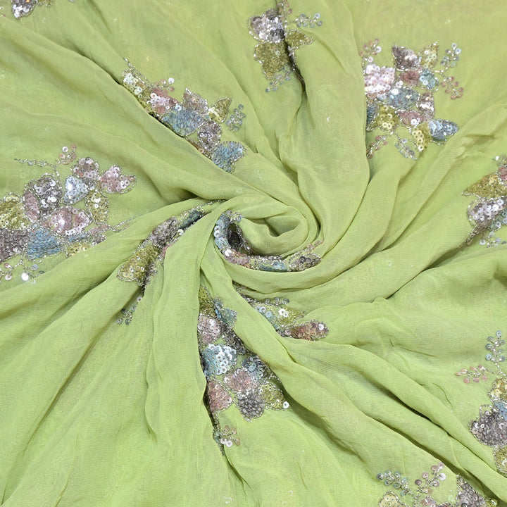 Viscose Georgette Moti & Sequins Embroidery | Designer Fabric | V2758C-05