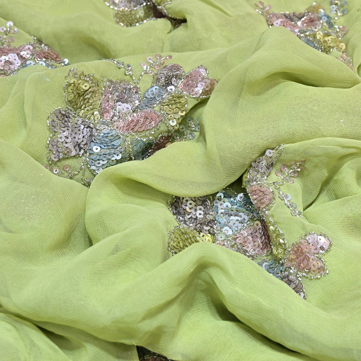 Viscose Georgette Moti & Sequins Embroidery | Designer Fabric | V2758C-05
