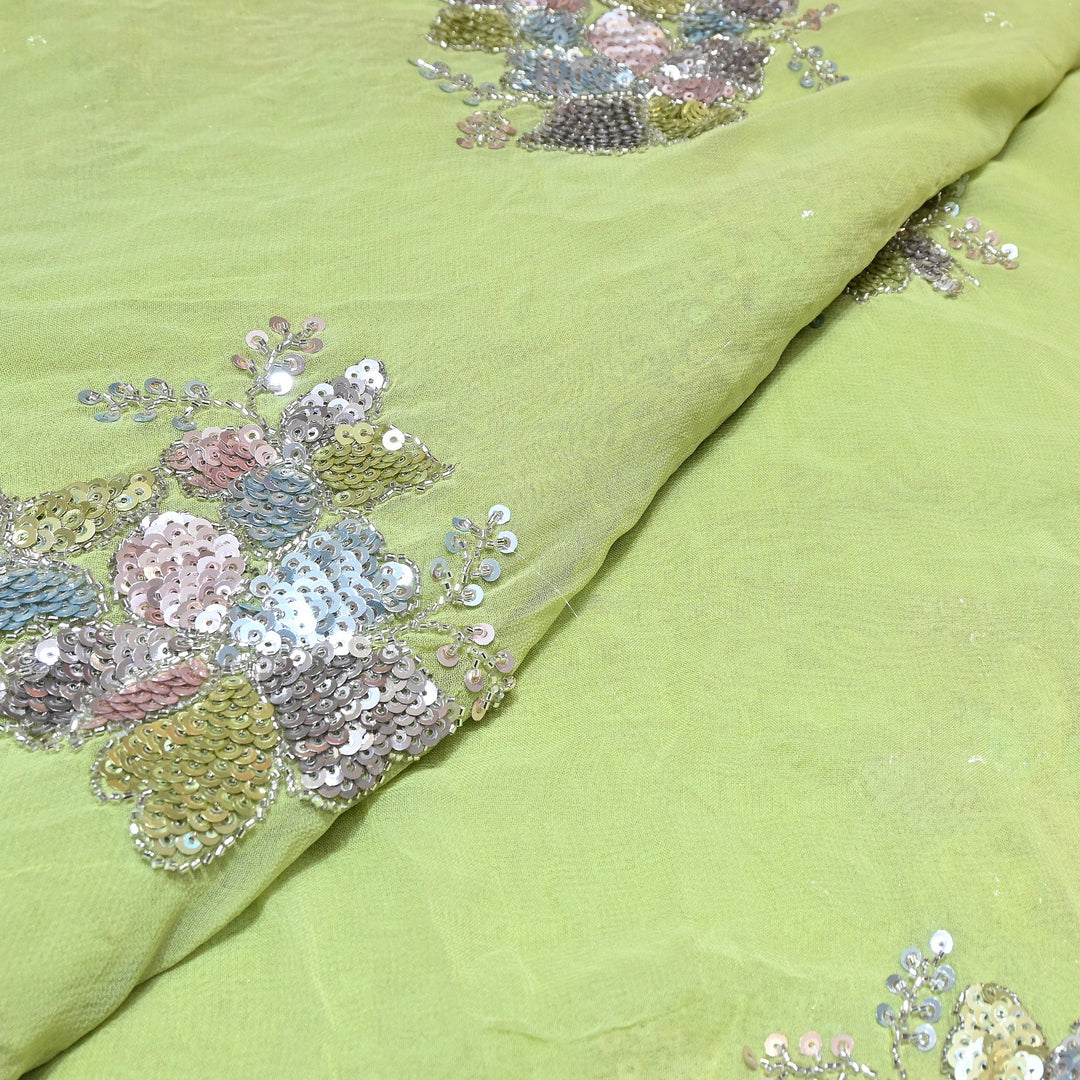 Viscose Georgette Moti & Sequins Embroidery | Designer Fabric | V2758C-05