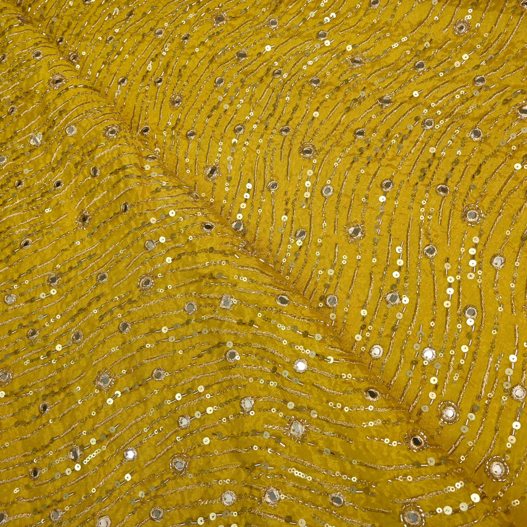 Viscose Chinon Cut Dana & Mirror With Sequins Heavy Embroidery Fabrics