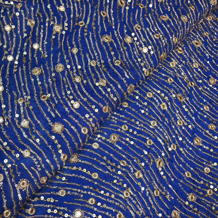 Viscose Chinon Cut Dana & Mirror With Sequins Heavy Embroidery Fabrics