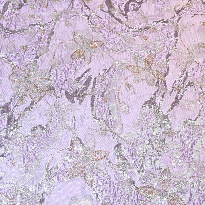 Imported Korean Jacquard Organza Handwork Embroidery Fabric | Designer Fabrics | IB9075-02
