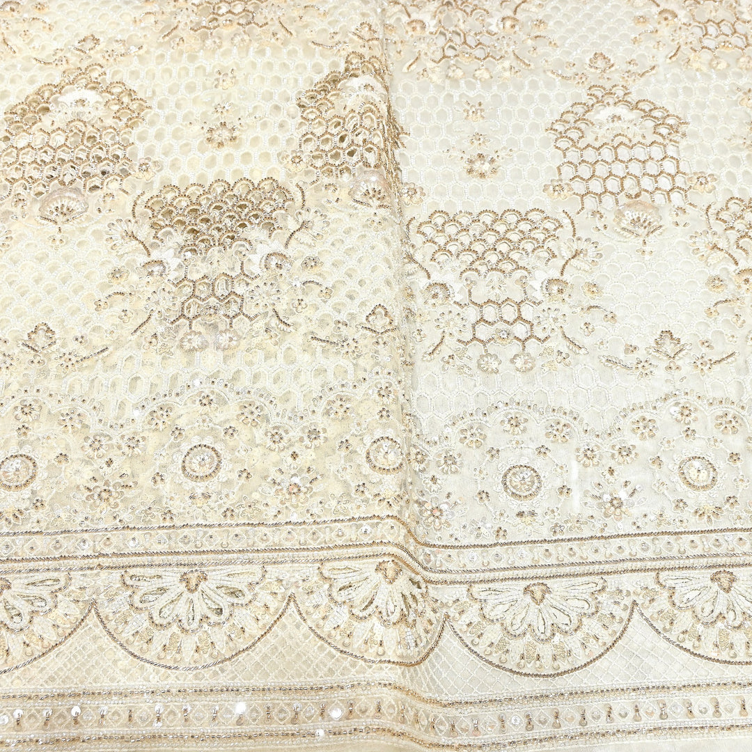 yed Net Moti & Sequins Embroidery Fabric – Luxury Designer Net Fabric KF2773