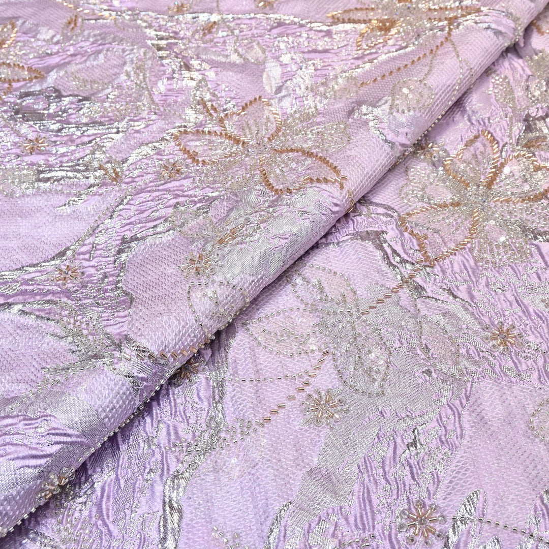 Imported Korean Jacquard Organza Handwork Embroidery Fabric | Designer Fabrics | IB9075-02