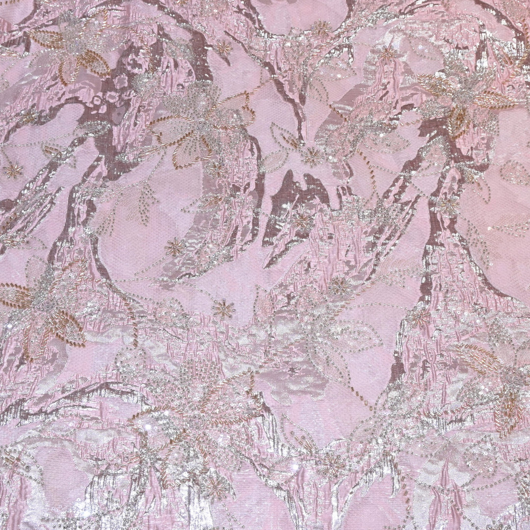 Imported Korean Jacquard Organza Handwork Embroidery Fabric | Designer Fabrics | IB9075-03