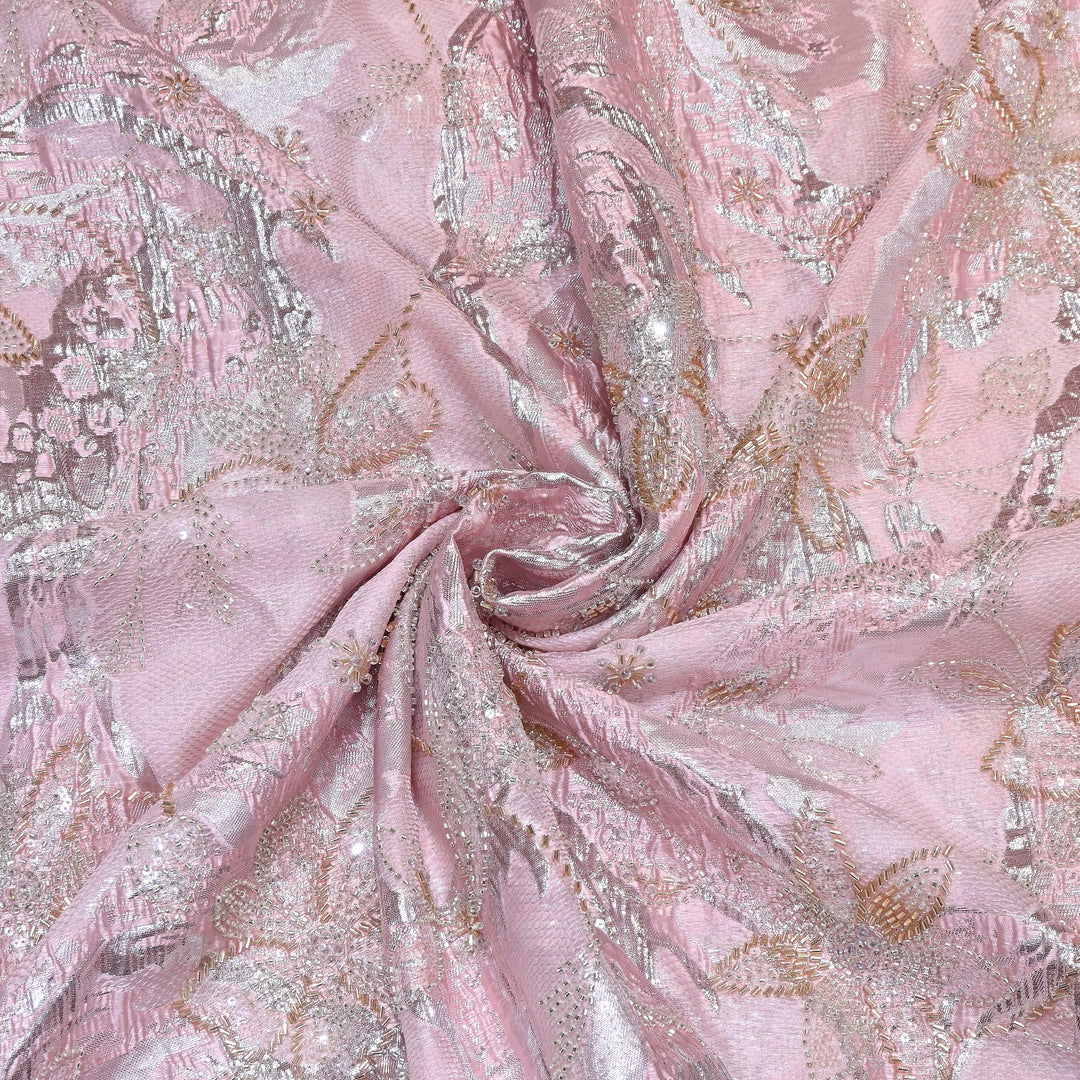 Imported Korean Jacquard Organza Handwork Embroidery Fabric | Designer Fabrics | IB9075-03