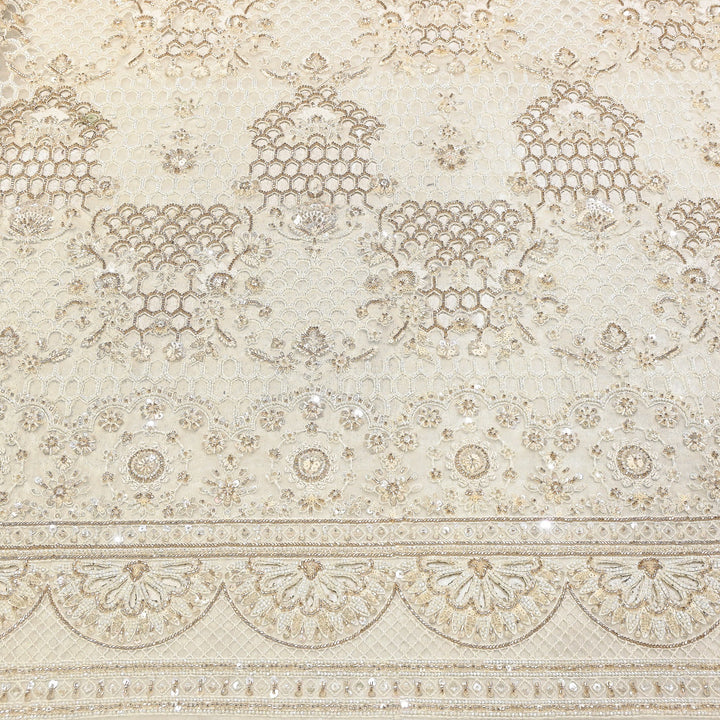 yed Net Moti & Sequins Embroidery Fabric – Luxury Designer Net Fabric KF2773
