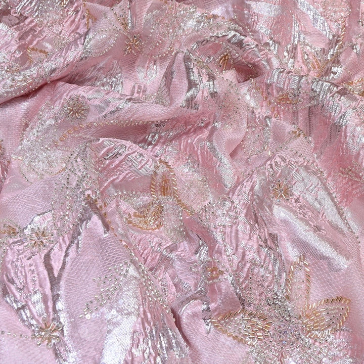Imported Korean Jacquard Organza Handwork Embroidery Fabric | Designer Fabrics | IB9075-03
