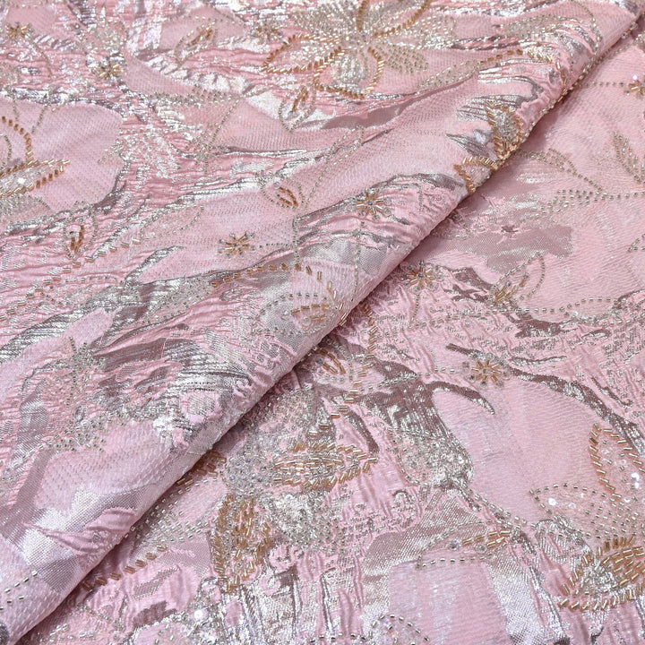 Imported Korean Jacquard Organza Handwork Embroidery Fabric | Designer Fabrics | IB9075-03