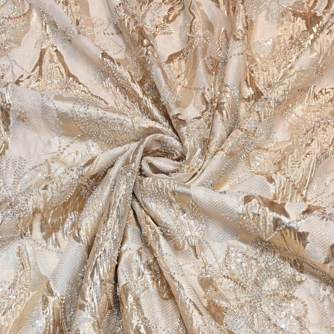 Imported Korean Jacquard Organza Handwork Embroidery Fabric | Designer Fabrics | IB9075-04