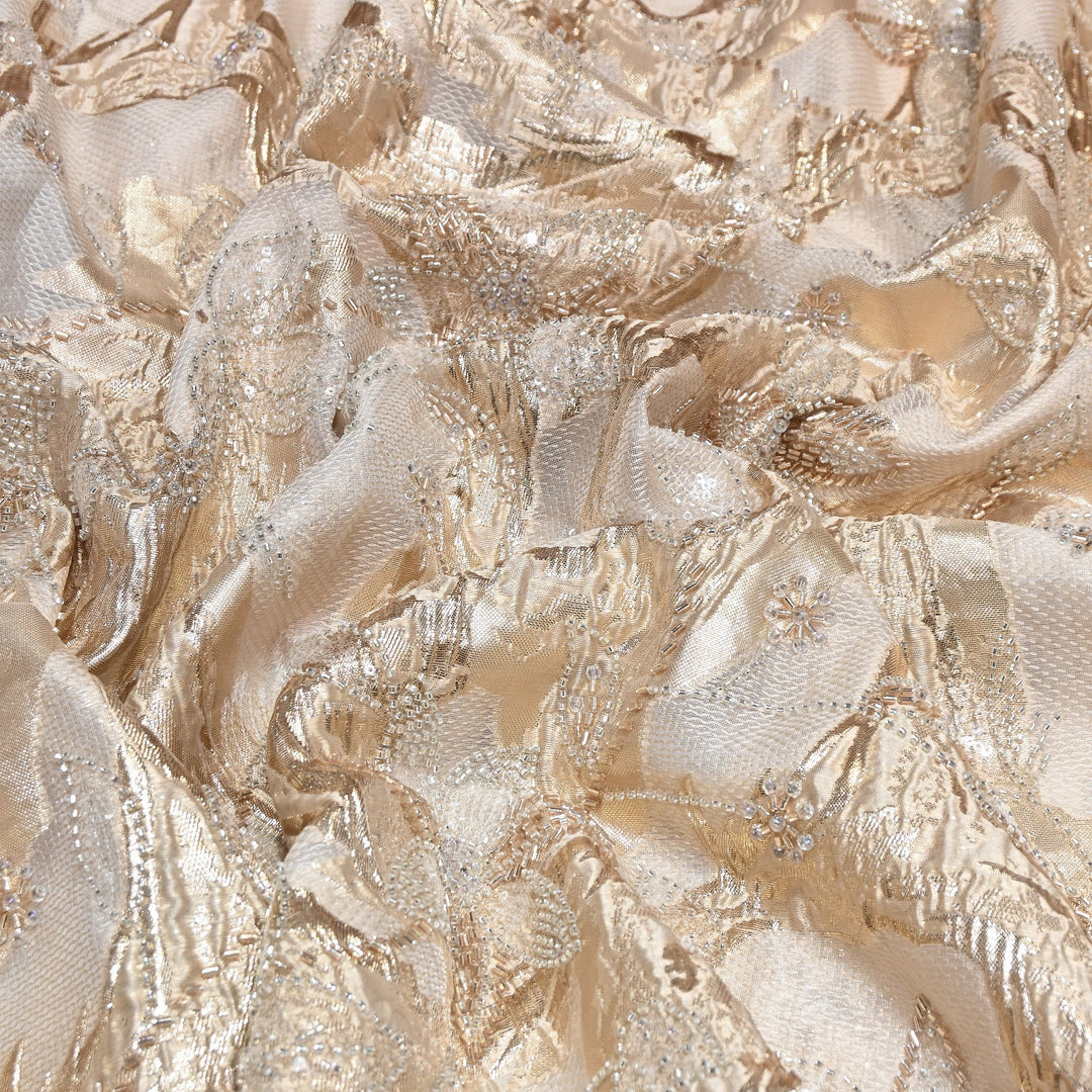 Imported Korean Jacquard Organza Handwork Embroidery Fabric | Designer Fabrics | IB9075-04