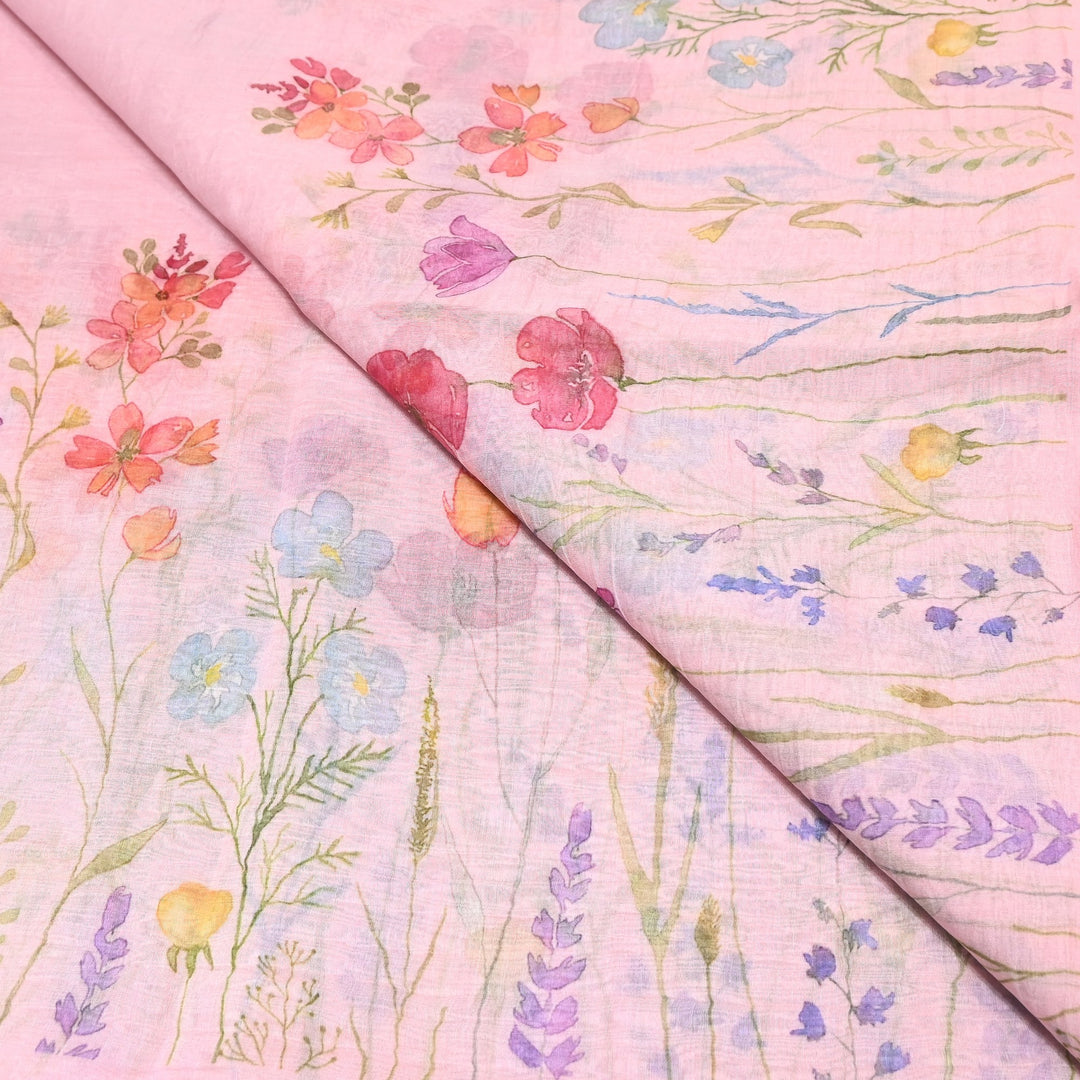 Mul Chanderi Digital Print Fabric - Soft Lightweight Designer Fabric GC0018-A3
