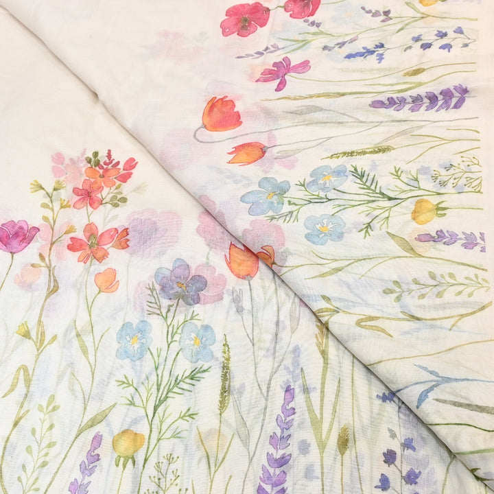 Mul Chanderi Digital Print Fabric - Soft Lightweight Designer Fabric GC0018-A2
