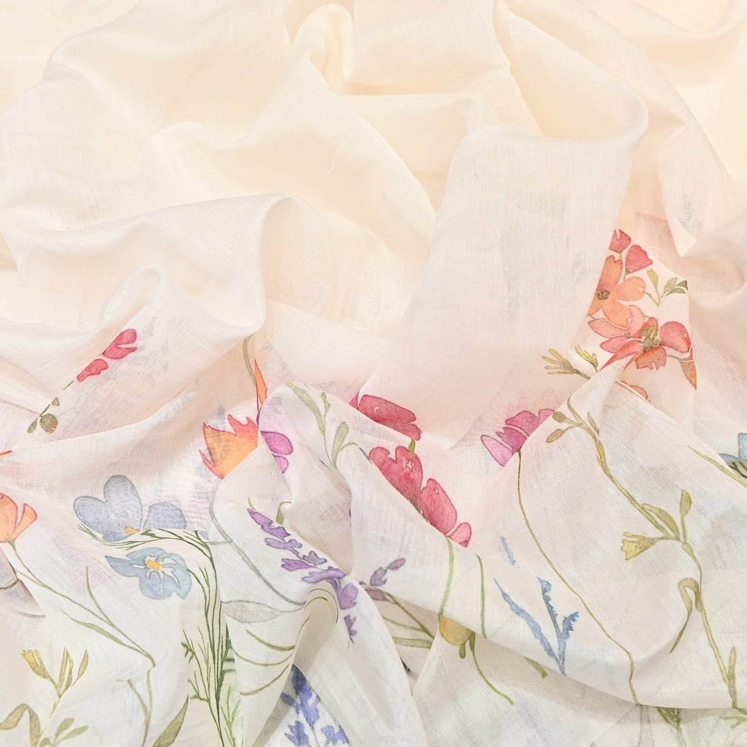 Mul Chanderi Digital Print Fabric - Soft Lightweight Designer Fabric GC0018-A2