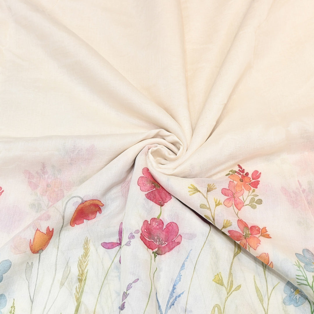 Mul Chanderi Digital Print Fabric - Soft Lightweight Designer Fabric GC0018-A2