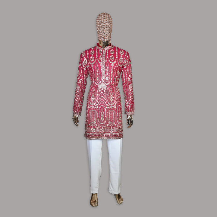 Georgette Resham Zari Embroidery Work Kurta Set | S05958